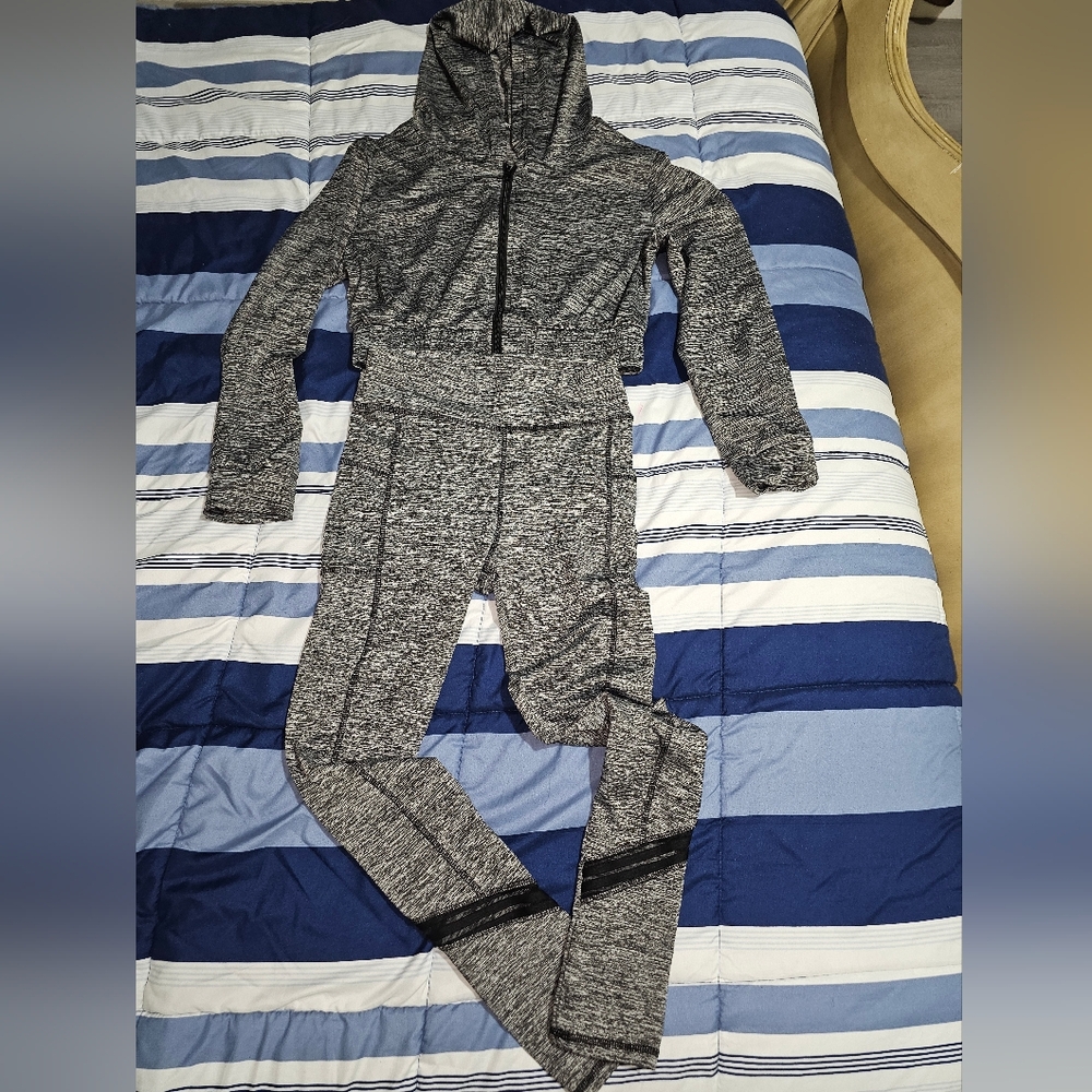 Gray Zip-Up Athletic Set
